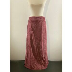 Bohemian Women's M Knit Maxi Skirt Set Purple Burgundy Foldover Waist